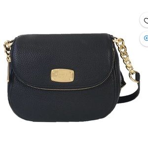 Michael Kors Bedford Leather Flap Crossbody Bag, Black